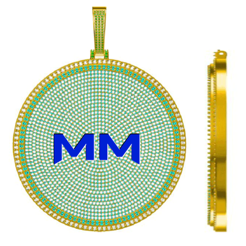 CUSTOM LETTER NECKLACE 3D BIG DISC