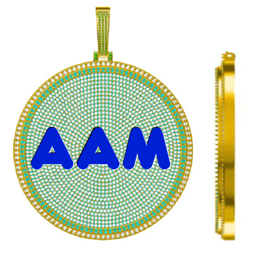 CUSTOM LETTER NECKLACE 3D BIG DISC