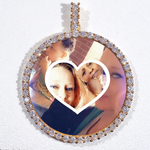 LARGE 3D CIRCLE CUSTOM PICTURE PENDANT