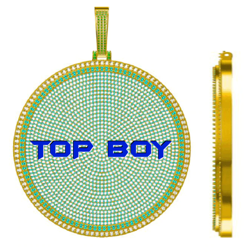CUSTOM LETTER NECKLACE 3D BIG DISC
