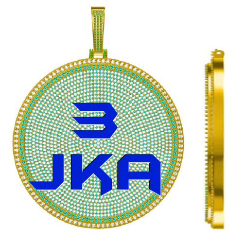 CUSTOM LETTER NECKLACE 3D BIG DISC
