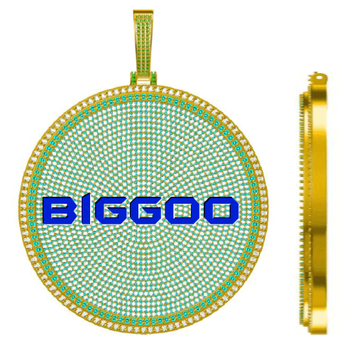 CUSTOM LETTER NECKLACE 3D BIG DISC