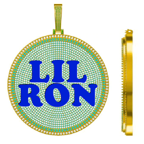 CUSTOM LETTER NECKLACE 3D BIG DISC