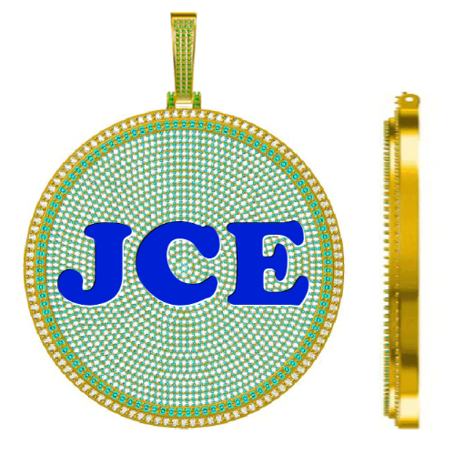 CUSTOM LETTER NECKLACE 3D BIG DISC