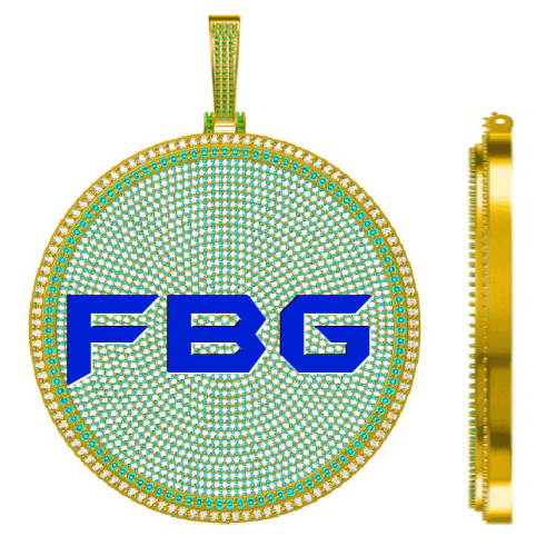 CUSTOM LETTER NECKLACE 3D BIG DISC