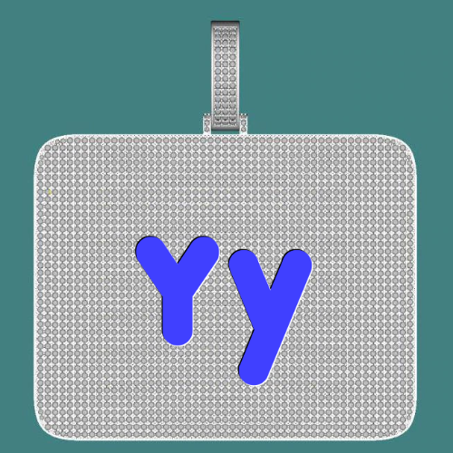 CUSTOM LETTER NECKLACE 3D BIG SQUARE