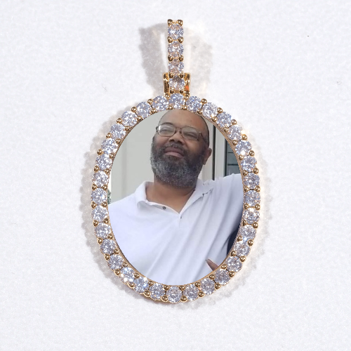 3D Oval Custom Picture Pendant