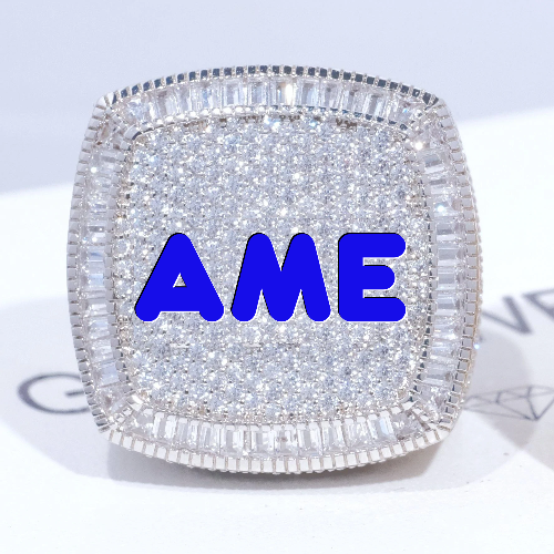 CUSTOM LETTER 3D ICED RING