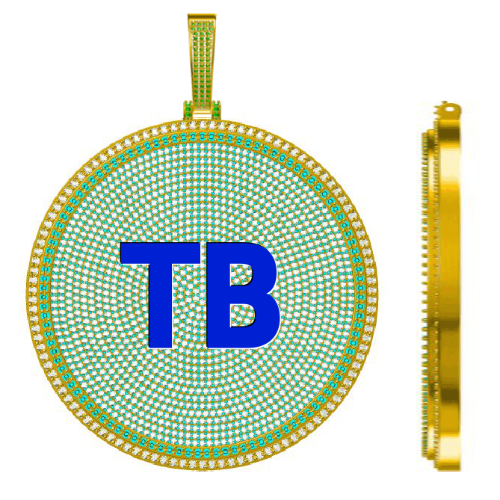 CUSTOM LETTER NECKLACE 3D BIG DISC