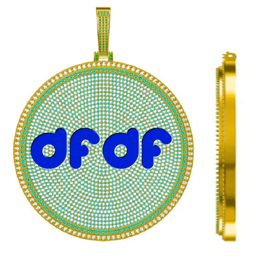 CUSTOM LETTER NECKLACE 3D BIG DISC