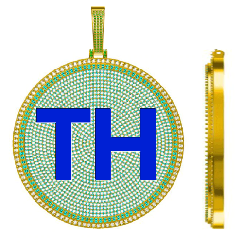 CUSTOM LETTER NECKLACE 3D BIG DISC