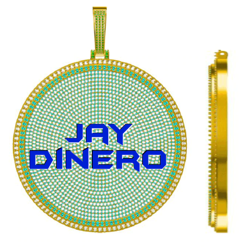CUSTOM LETTER NECKLACE 3D BIG DISC
