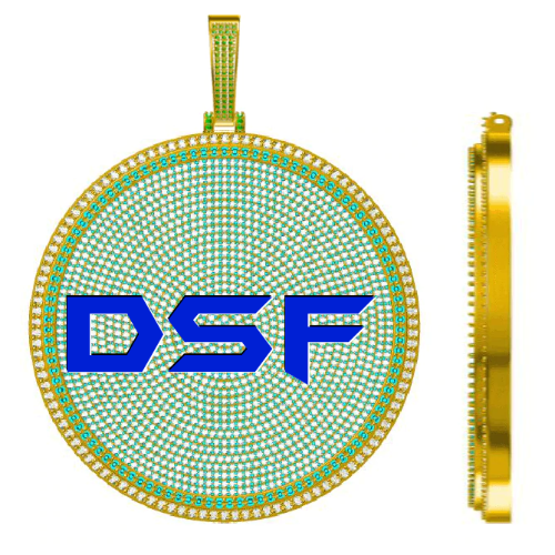 CUSTOM LETTER NECKLACE 3D BIG DISC