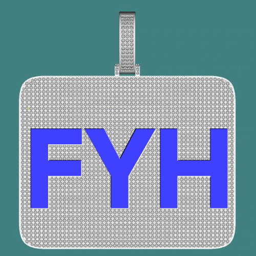CUSTOM LETTER NECKLACE 3D BIG SQUARE
