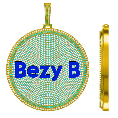 CUSTOM LETTER NECKLACE 3D BIG DISC