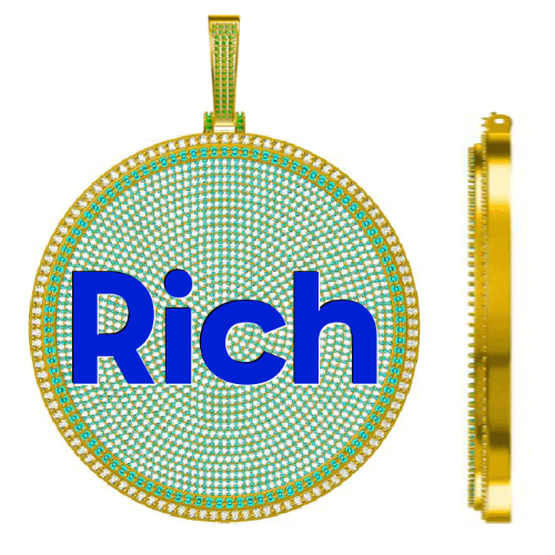 CUSTOM LETTER NECKLACE 3D BIG DISC