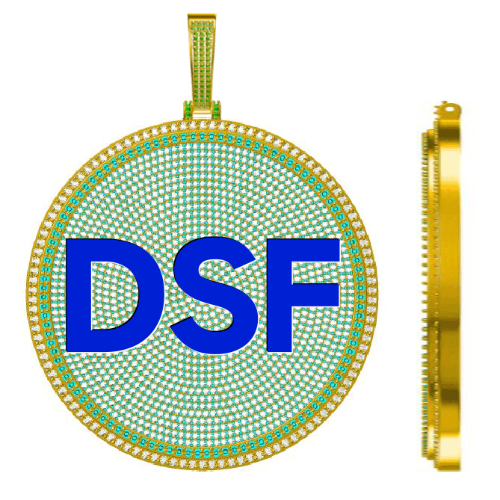 CUSTOM LETTER NECKLACE 3D BIG DISC
