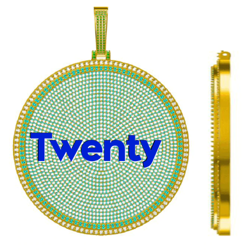CUSTOM LETTER NECKLACE 3D BIG DISC