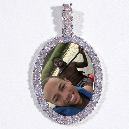 Large 3D Oval Custom Picture Pendant