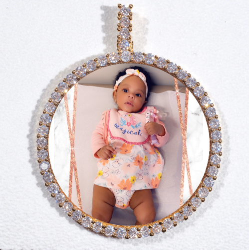 LARGE 3D CIRCLE CUSTOM PICTURE PENDANT
