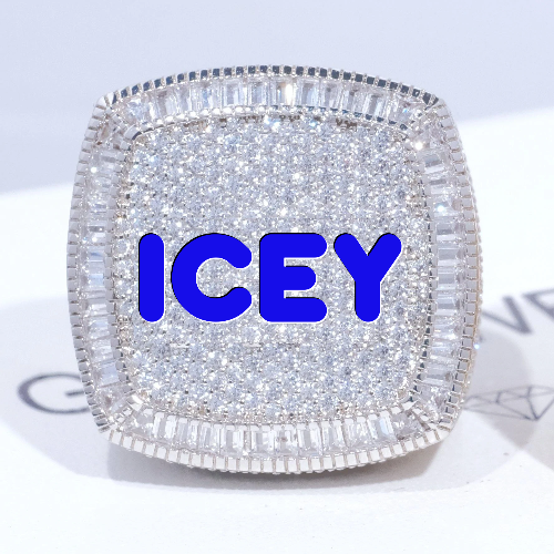 CUSTOM LETTER 3D ICED RING