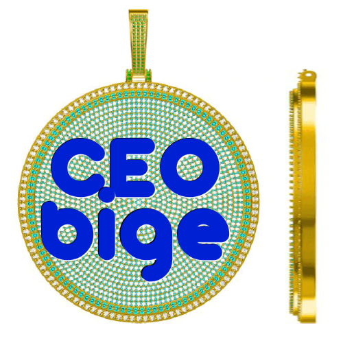 CUSTOM LETTER NECKLACE 3D BIG DISC