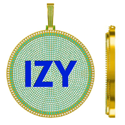 CUSTOM LETTER NECKLACE 3D BIG DISC