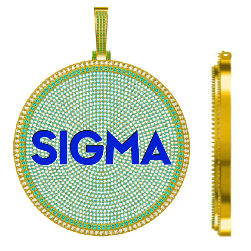 CUSTOM LETTER NECKLACE 3D BIG DISC