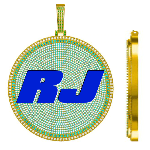 CUSTOM LETTER NECKLACE 3D BIG DISC