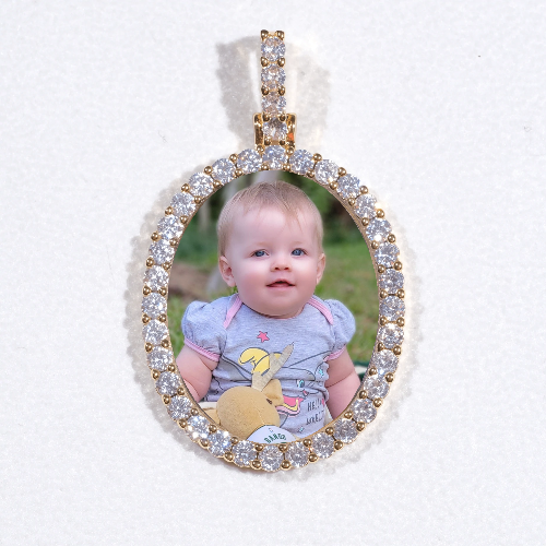 3D Oval Custom Picture Pendant