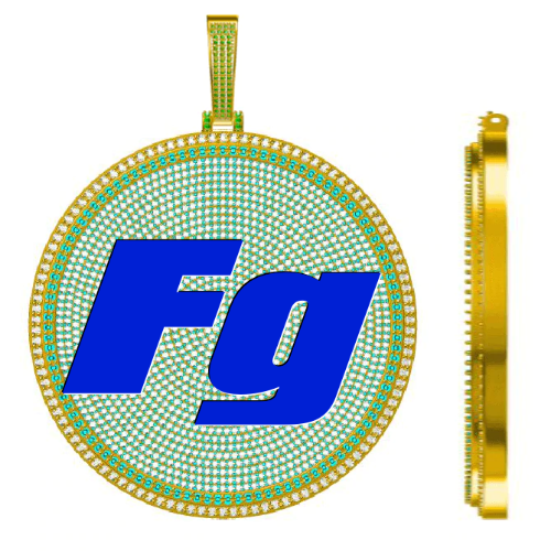 CUSTOM LETTER NECKLACE 3D BIG DISC