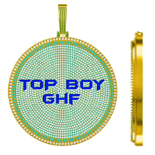CUSTOM LETTER NECKLACE 3D BIG DISC