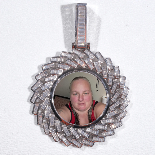 Large 3D Baguette Custom Picture Pendant
