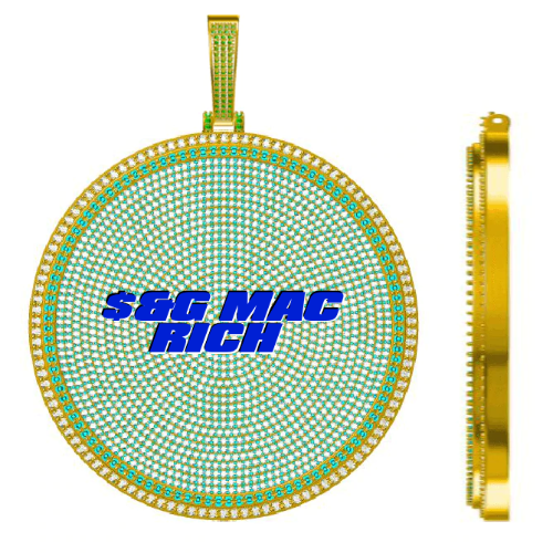 CUSTOM LETTER NECKLACE 3D BIG DISC