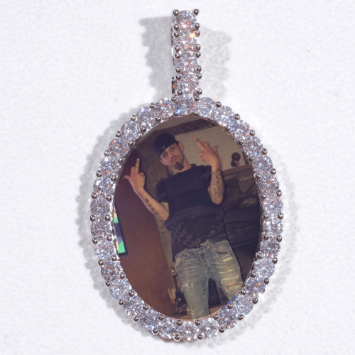 Large 3D Oval Custom Picture Pendant