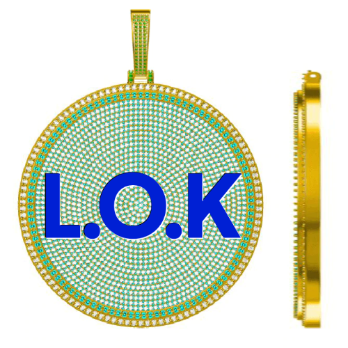 CUSTOM LETTER NECKLACE 3D BIG DISC