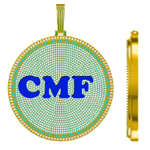 CUSTOM LETTER NECKLACE 3D BIG DISC