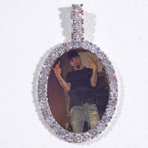 Large 3D Oval Custom Picture Pendant