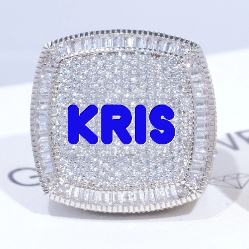 CUSTOM LETTER 3D ICED RING