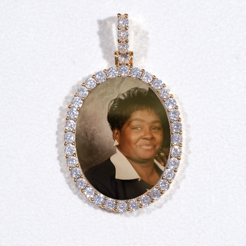 3D Oval Custom Picture Pendant