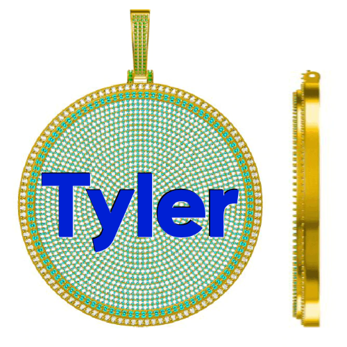 CUSTOM LETTER NECKLACE 3D BIG DISC