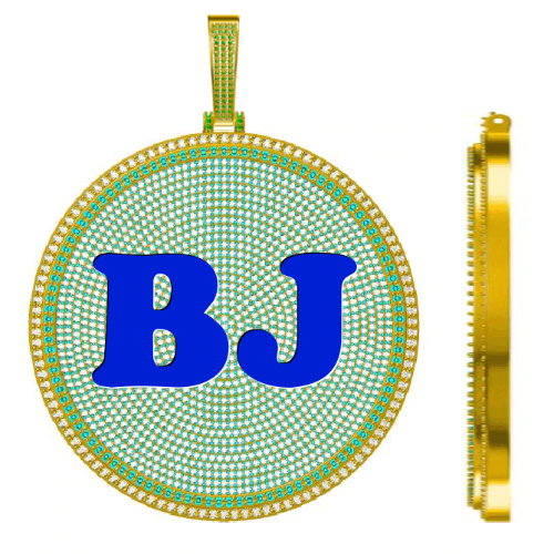 CUSTOM LETTER NECKLACE 3D BIG DISC