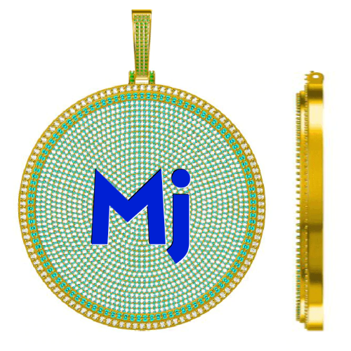 CUSTOM LETTER NECKLACE 3D BIG DISC