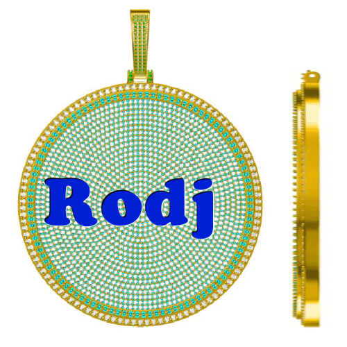 CUSTOM LETTER NECKLACE 3D BIG DISC