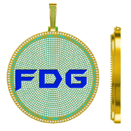 CUSTOM LETTER NECKLACE 3D BIG DISC