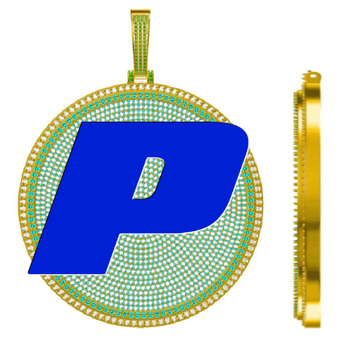 CUSTOM LETTER NECKLACE 3D BIG DISC