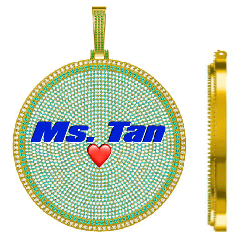 CUSTOM LETTER NECKLACE 3D BIG DISC