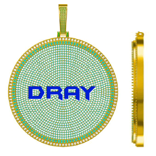 CUSTOM LETTER NECKLACE 3D BIG DISC