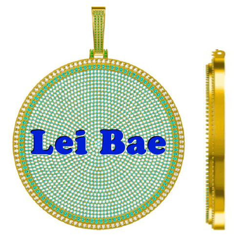 CUSTOM LETTER NECKLACE 3D BIG DISC