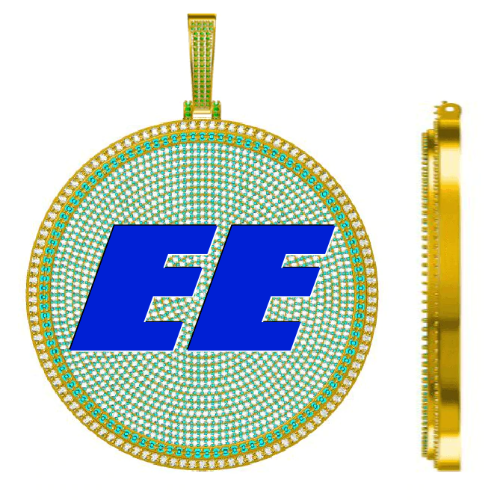 CUSTOM LETTER NECKLACE 3D BIG DISC